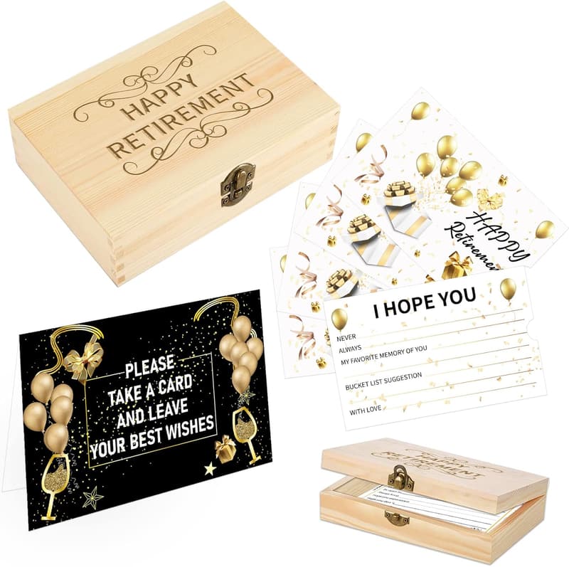 Retirement Celebration Card Box with 60 Well Wishes and Advice Cards
