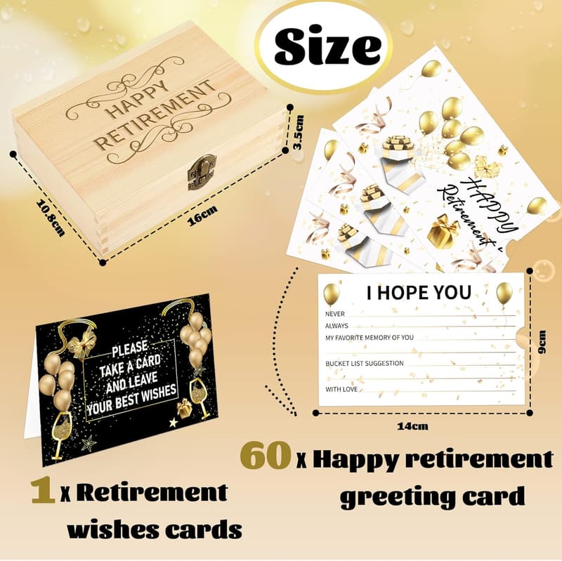 Retirement Celebration Card Box with 60 Well Wishes and Advice Cards