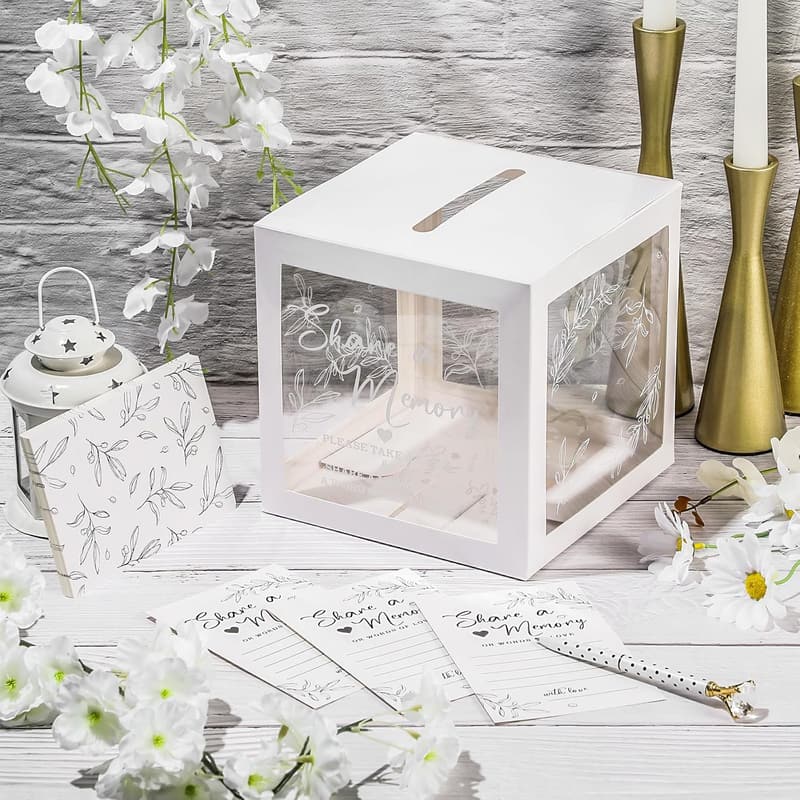 Celebration of Life Memory Cards Box with 50 Greenery Cards