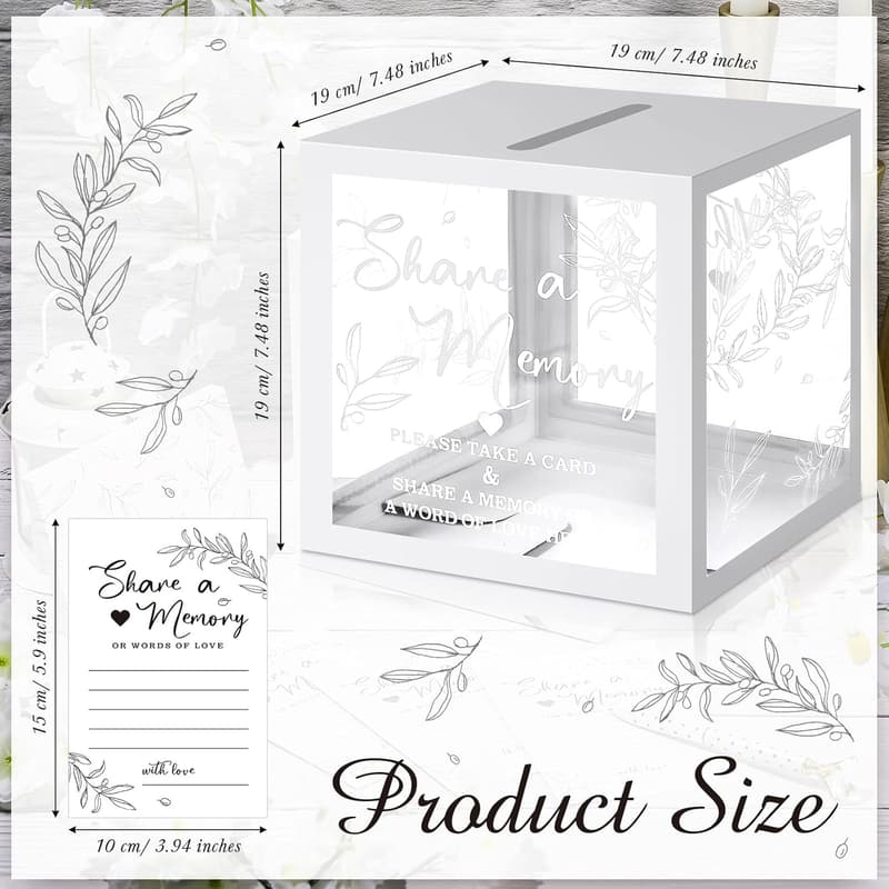 Celebration of Life Memory Cards Box with 50 Greenery Cards