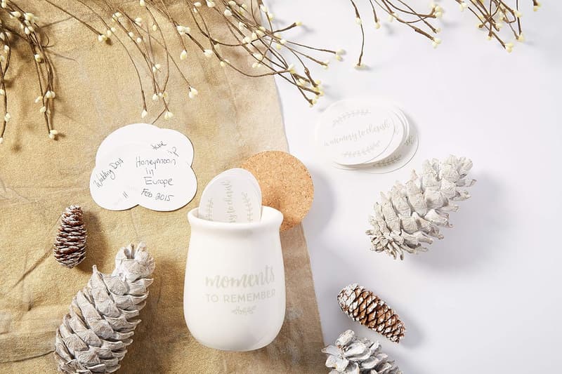 Ceramic Gratitude Jar with Notecards - Personalized Gift
