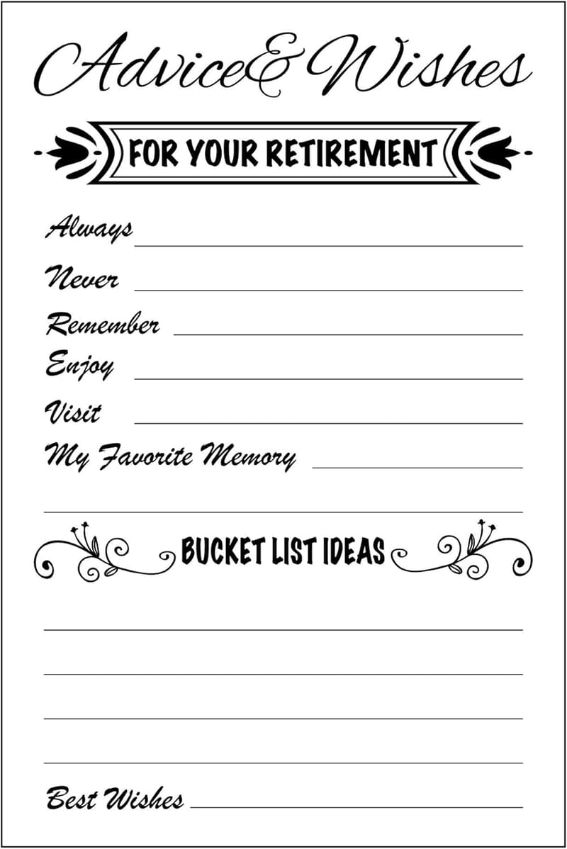 Retirement Party Wishes Card Pack of 50 (White)