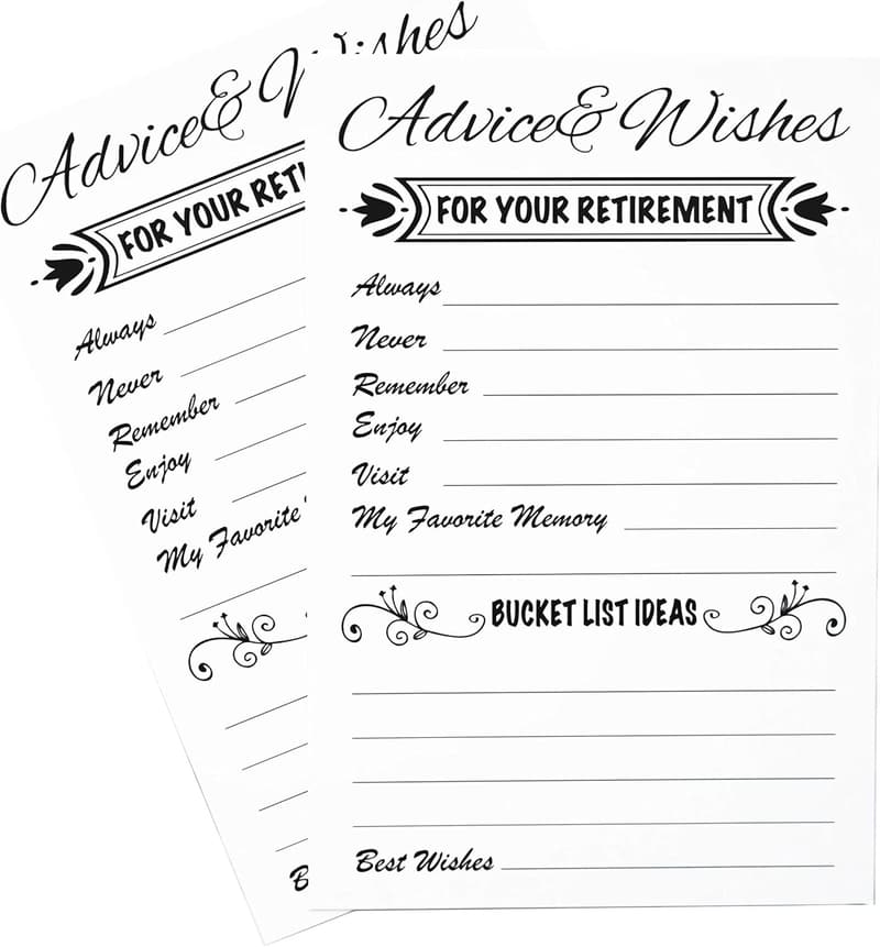 Retirement Party Wishes Card Pack of 50 (White)