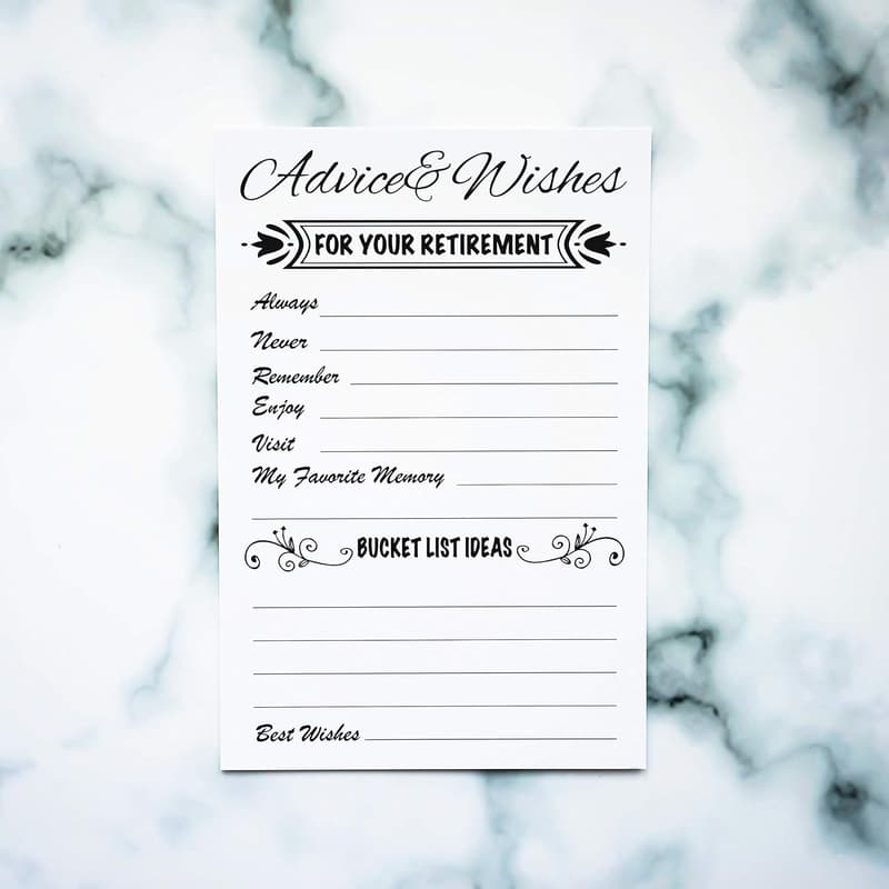 Retirement Party Wishes Card Pack of 50 (White)