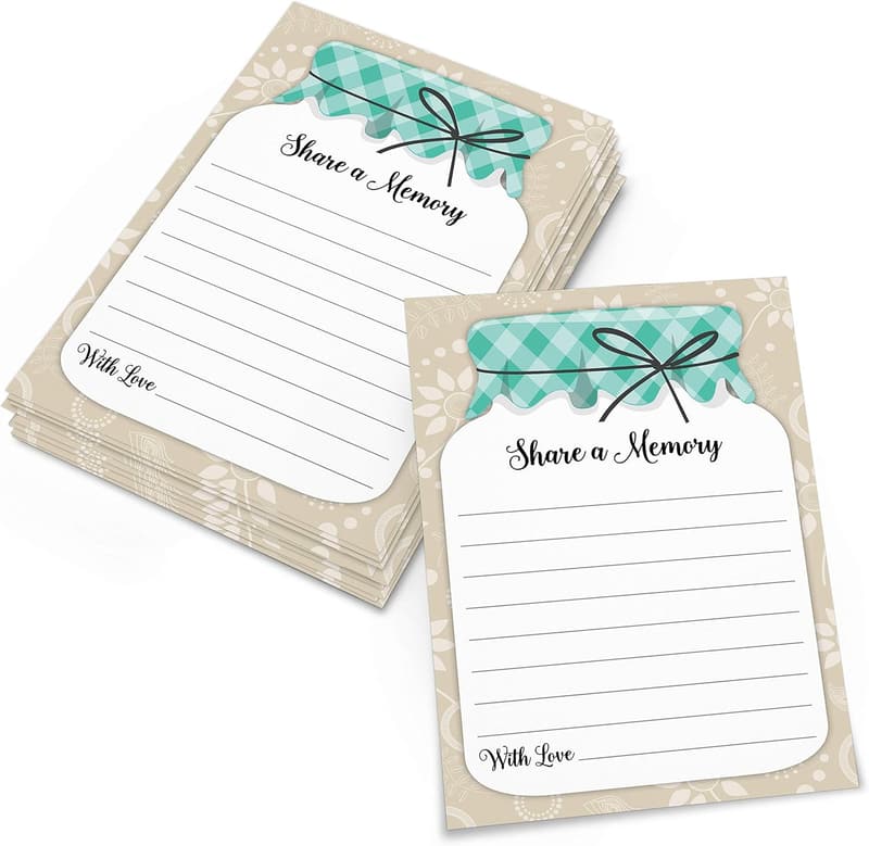 Memory Cards in Mason Jar (50) for Celebrations - Made in USA