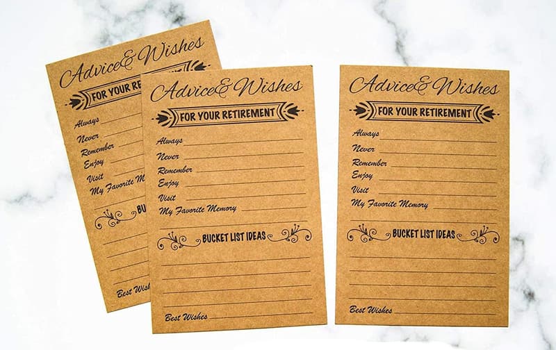 Retirement Advice Cards - Rustic Kraft (Pack of 50)