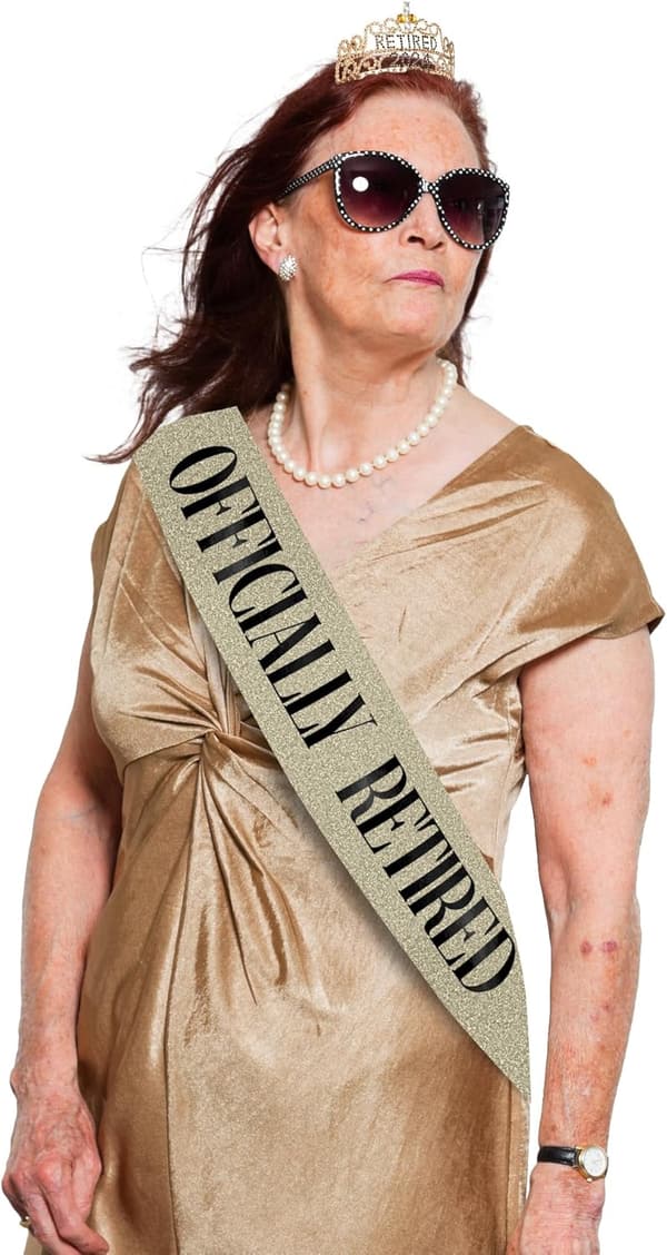 2025 Retirement Tiara & Sash Set for Celebrations