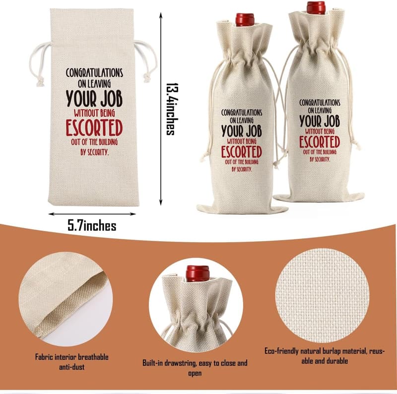 Retirement Party Gifts - Fun Decorations & Wine Bag for Coworkers