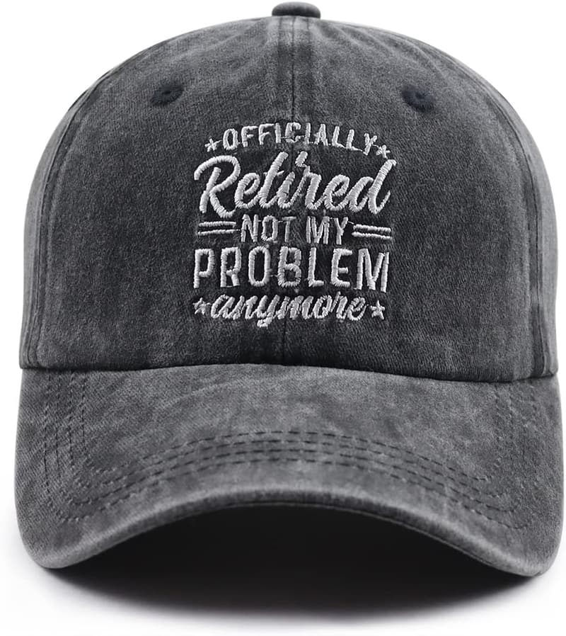 Funny Adjustable Cotton Embroidery Retirement Cap for Him/Her
