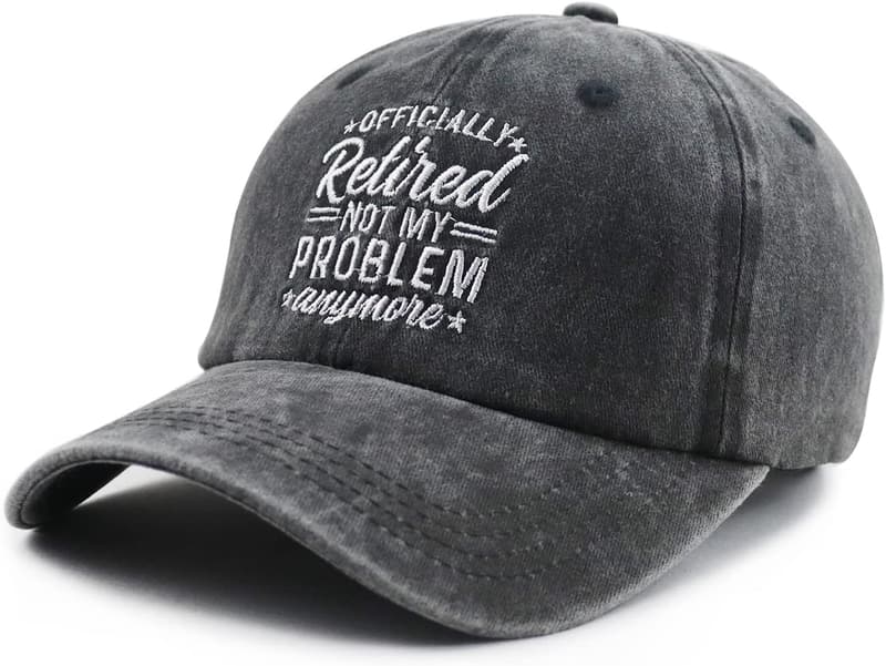 Funny Adjustable Cotton Embroidery Retirement Cap for Him/Her