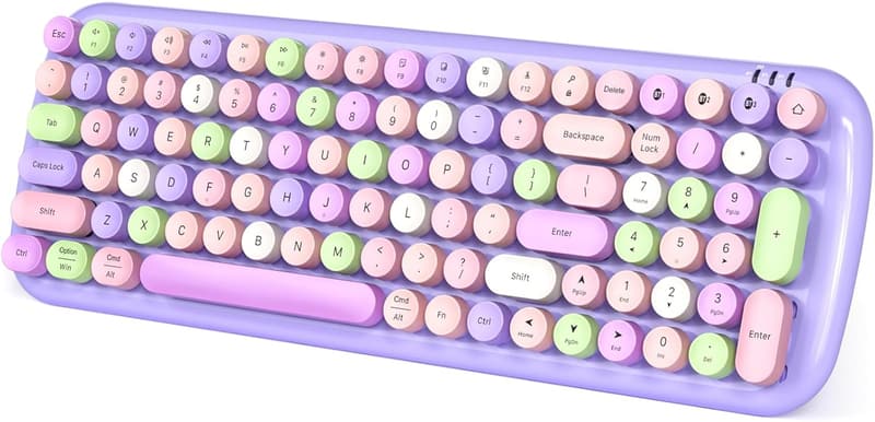 Colorful Retro Mini Bluetooth Keyboard for Mac & iPad