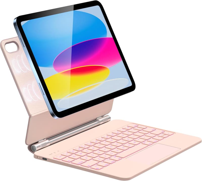 HOU Magnetic Keyboard Case for iPad A16 with Multi-Touch Trackpad