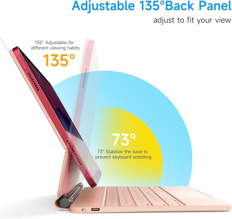 HOU Magnetic Keyboard Case for iPad A16 with Multi-Touch Trackpad