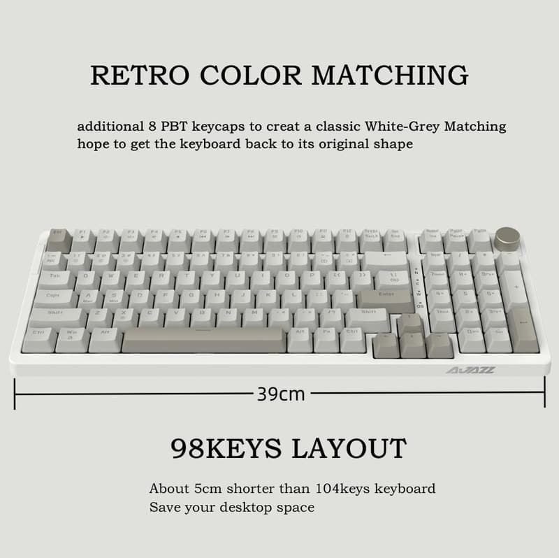 Retro Wired Mechanical Gaming Keyboard with Blue Backlight