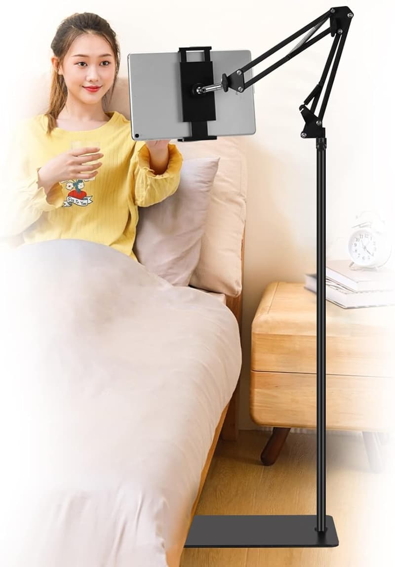 Adjustable 360-Degree Tablet Floor Stand for 4.7-12.9