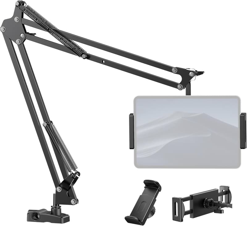 Overhead Tablet Holder for Bed & Desk - Swivel Ball Mount