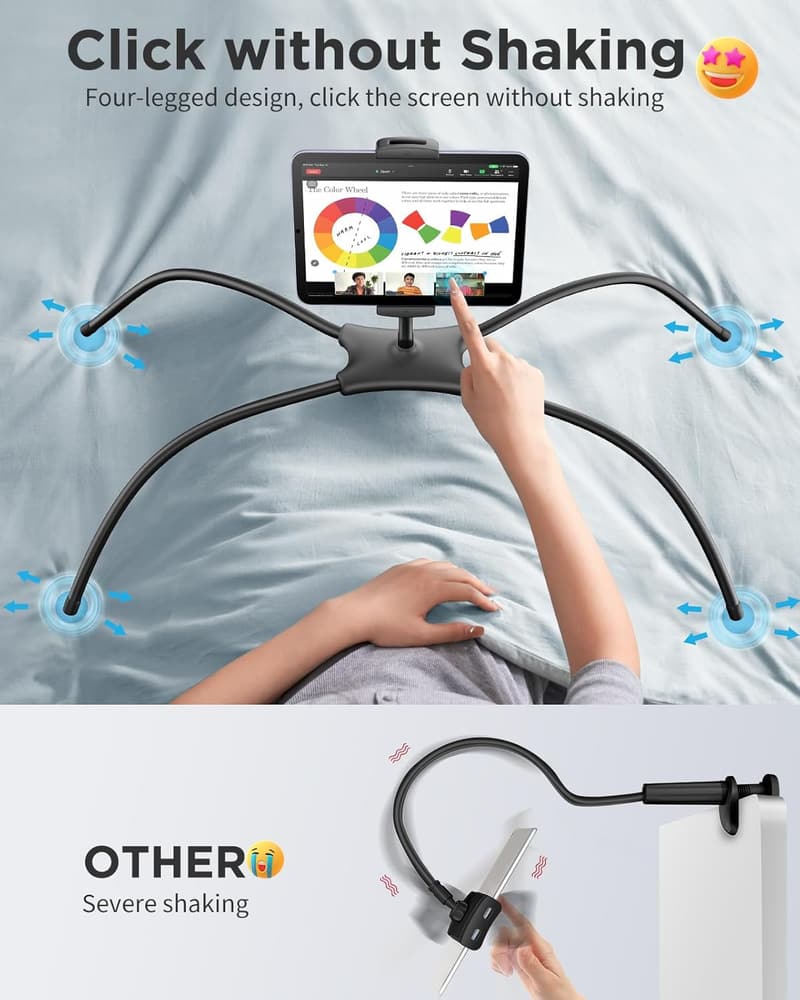 Adjustable Tablet Stand for Desk and Bed, Fits 4.7