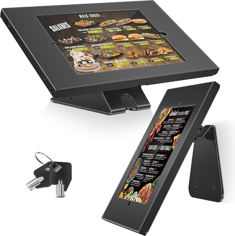 Anti-Theft 360° Swivel iPad Stand for Retail Displays (Black)