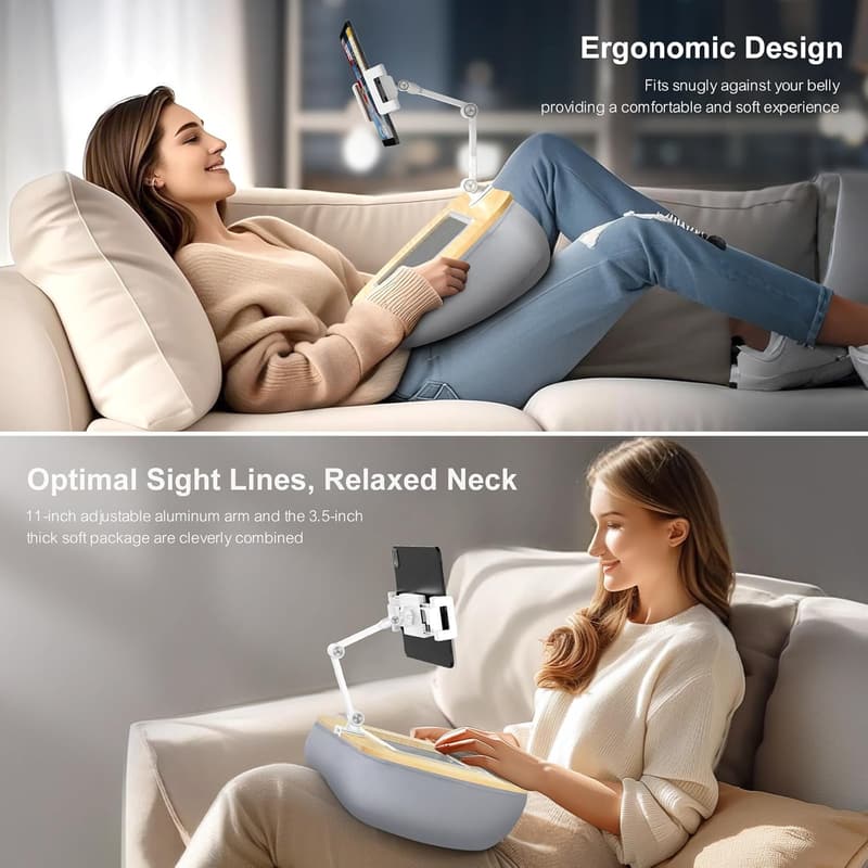 Tablet Pillow Stand with Soft Bean Bag for Hands-Free Reading