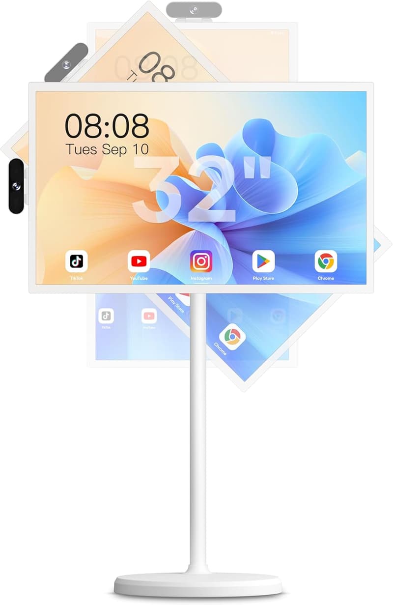 Portable TV Stand on Wheels for Touch Screen Monitors