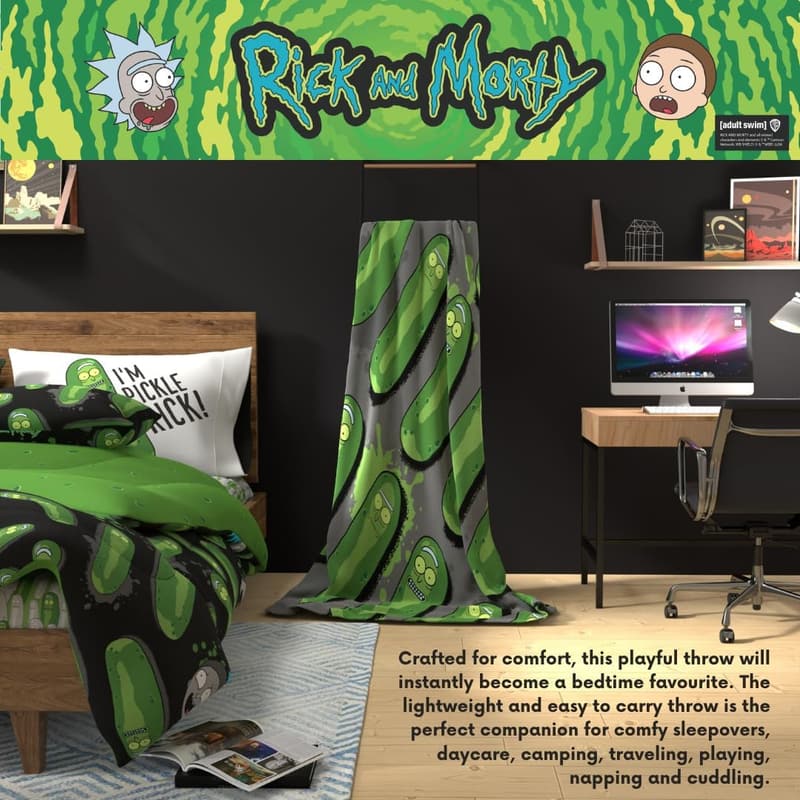 Rick and Morty Cozy Plush Throw Blanket, 46