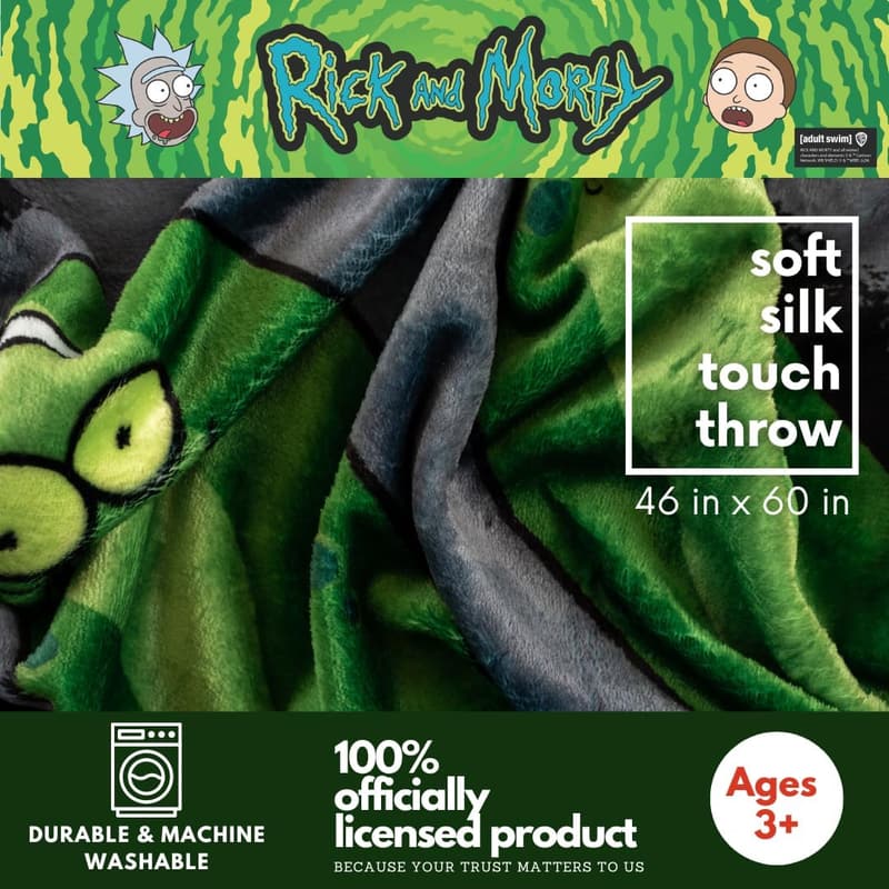 Rick and Morty Cozy Plush Throw Blanket, 46