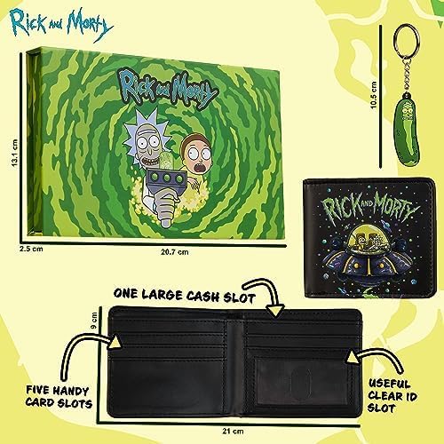 Rick and Morty Card Wallet and Keyring Set for Men