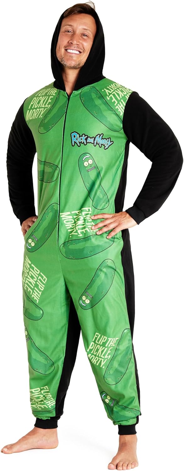 Rick and Morty Men's Fluffy Fleece Hoodie Pajamas - Lounge Wear M-3XL