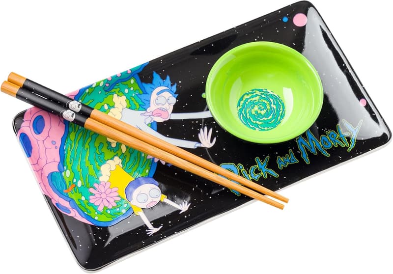 Rick and Morty Fall Ceramic Sushi Set with Chopsticks