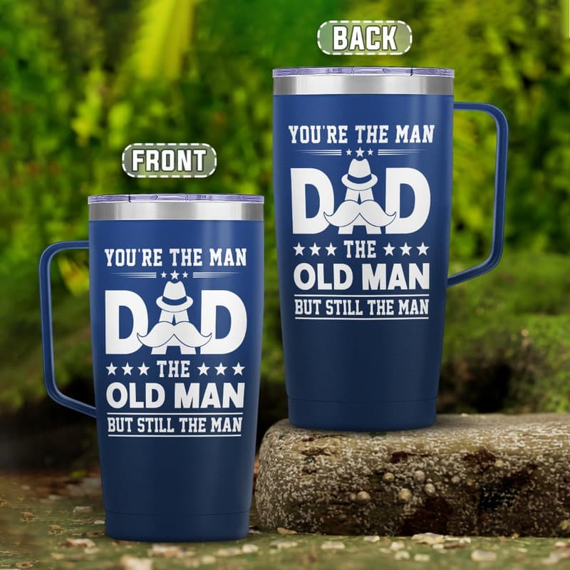 Dad 20oz Travel Coffee Mug with Handle - Perfect Gift for Father's Day