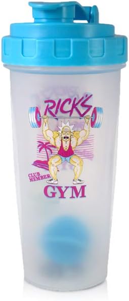 Rick and Morty 24 oz Shaker Bottle with Mixing Ball for Protein Shakes