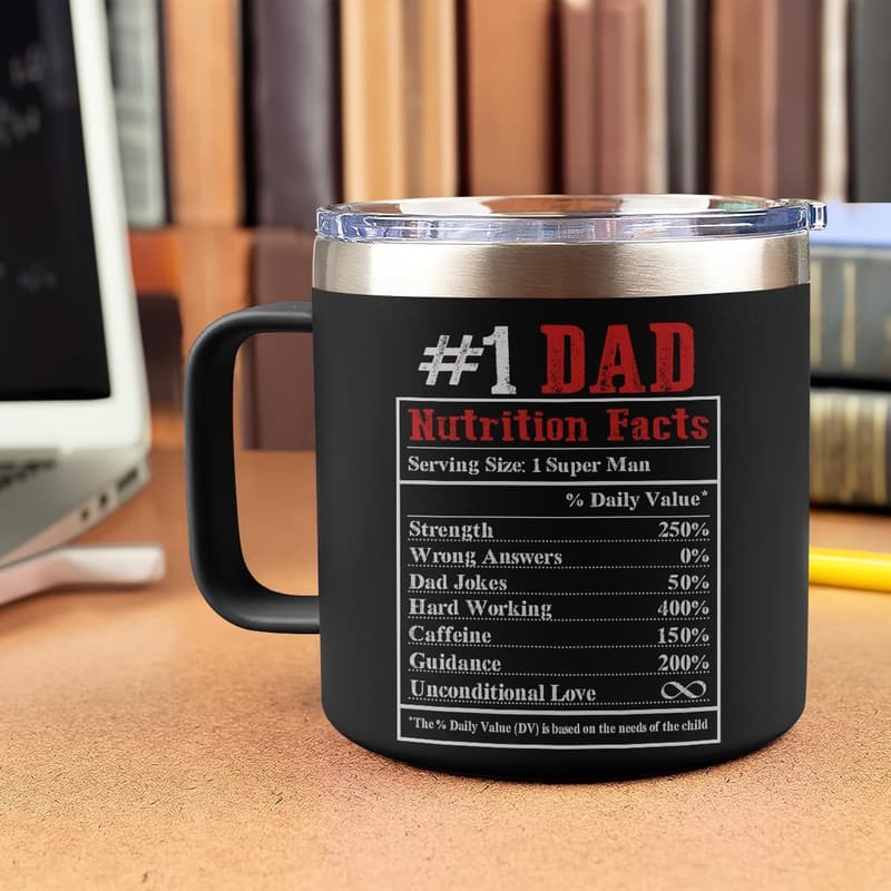 Best Dad Ever Insulated Coffee Mug - 14oz Stainless Steel