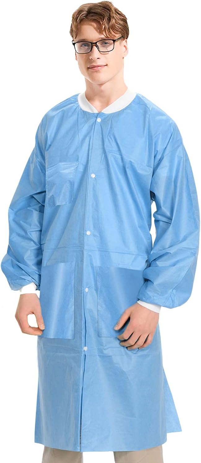 Ceil Blue Unisex 5X-Large Disposable Lab Coats (10 Pack)