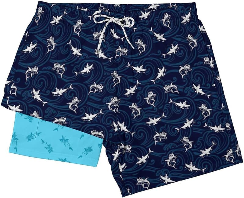 Men's Quick-Dry Swim Trunks with Compression Liner and Pockets