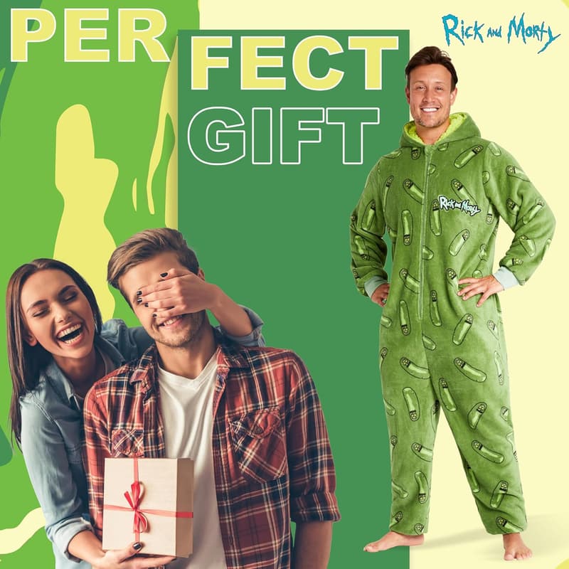 Rick and Morty Hooded Fleece Onesie for Men and Teens