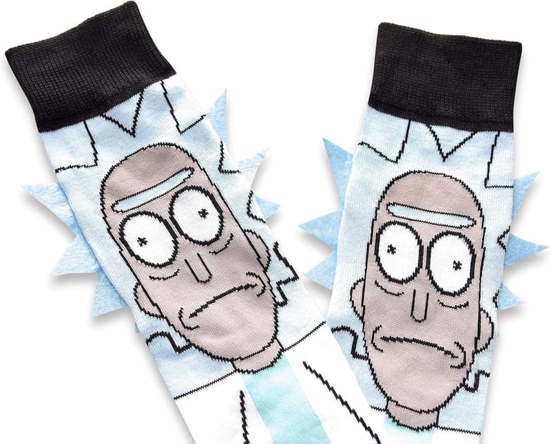 Rick and Morty Men's Crew Socks with Embellished Hair