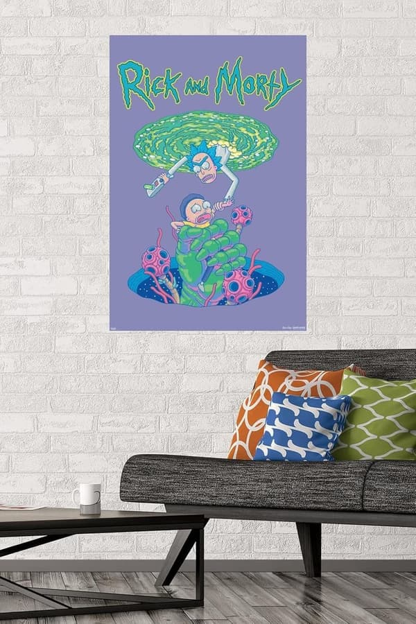 Rick and Morty Portal Fall Wall Poster - Unframed 22.375