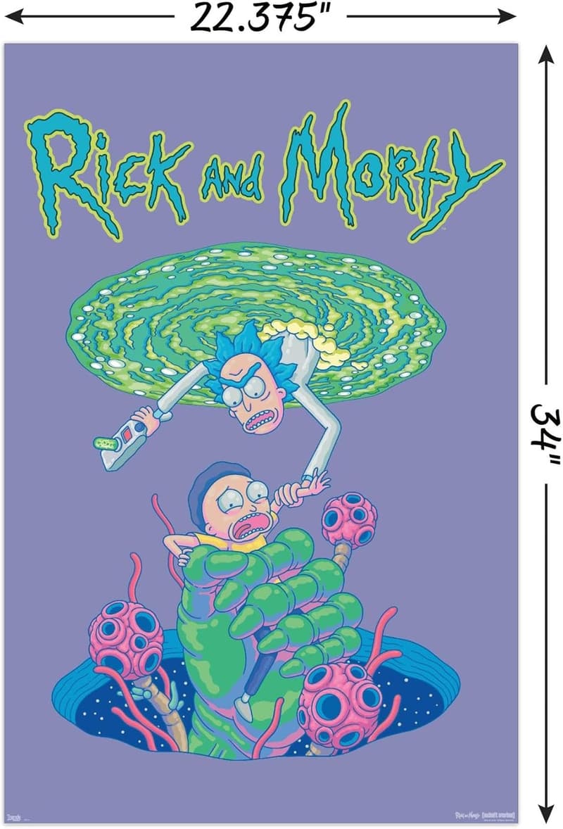 Rick and Morty Portal Fall Wall Poster - Unframed 22.375