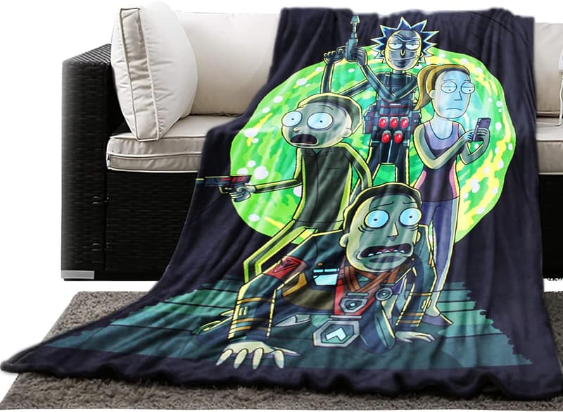 Rick and Morty Portal Fleece Throw Blanket - 45 x 60 Inch