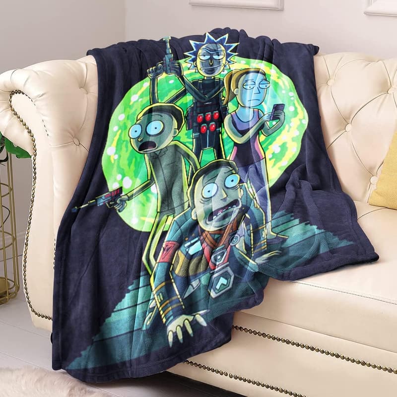 Rick and Morty Portal Fleece Throw Blanket - 45 x 60 Inch