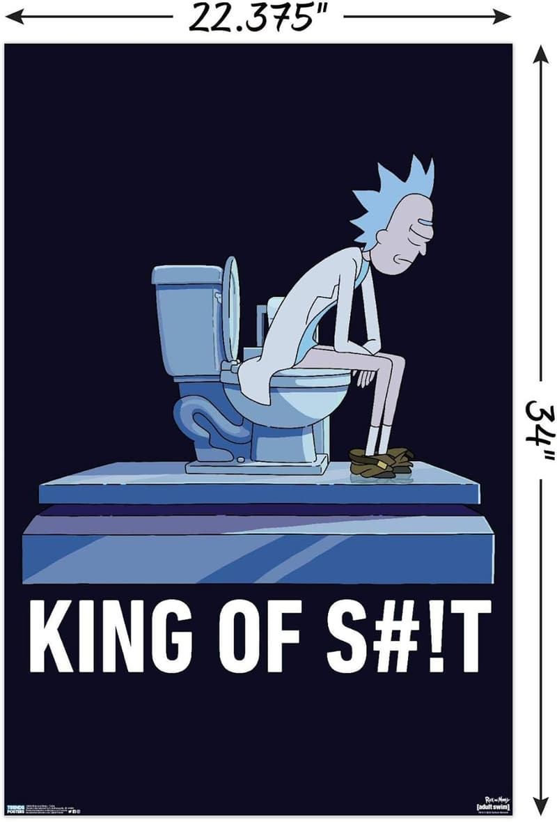 Rick and Morty Toilet Wall Poster - 22.375