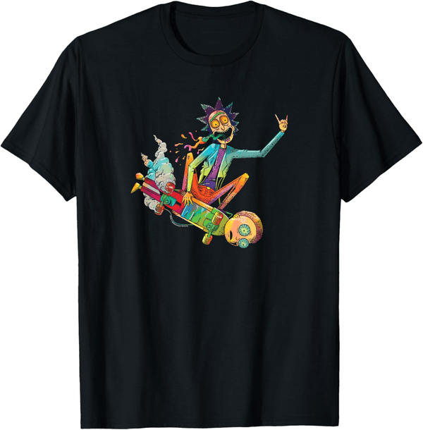 Psychedelic Rick and Morty Skateboard T-Shirt