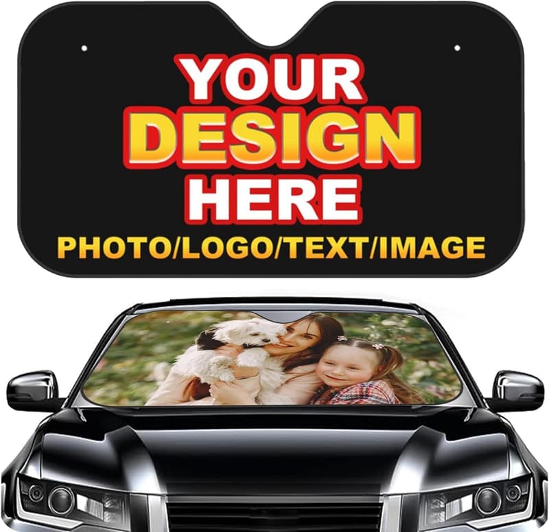 Personalized Car Windshield Sun Shade - Custom UV Ray Protector