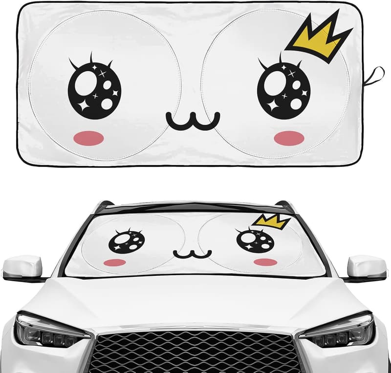 Kawaii Anime Eyes Car Windshield Sunshade - UV Ray Reflector