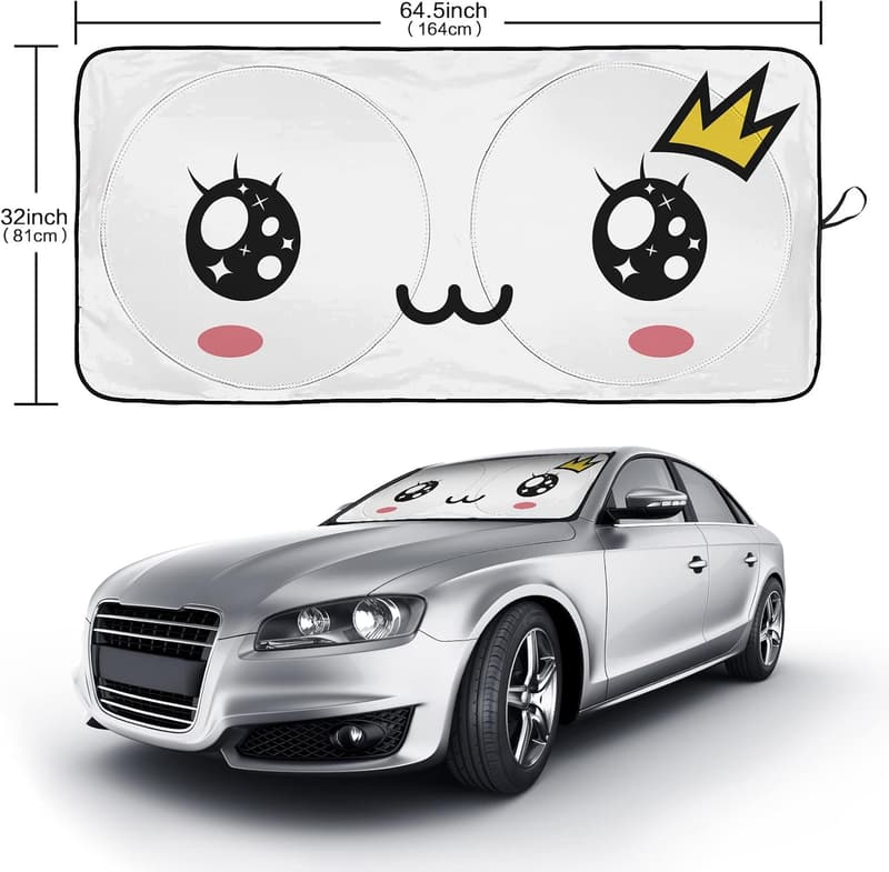 Kawaii Anime Eyes Car Windshield Sunshade - UV Ray Reflector