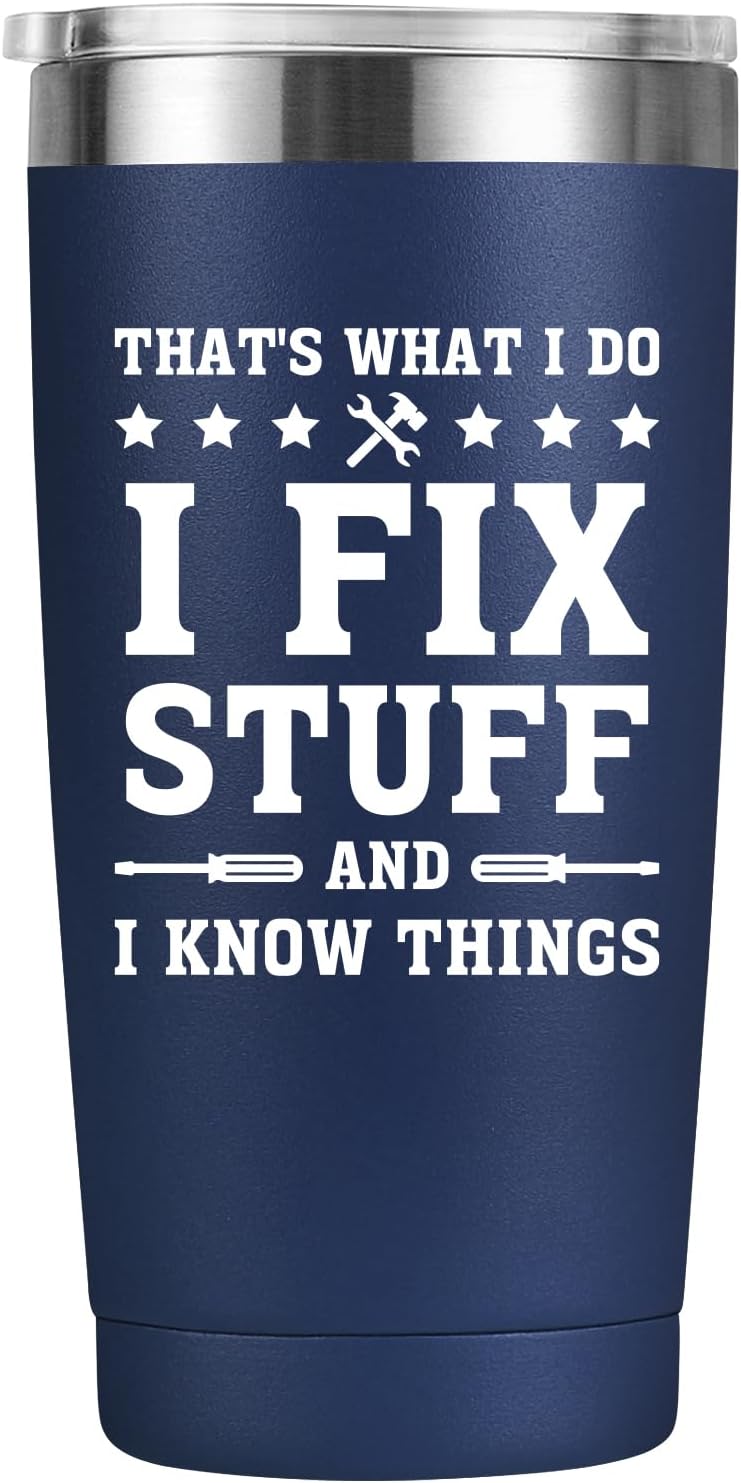 Birthday Gift for Dad – 20oz Navy Blue Insulated Tumbler