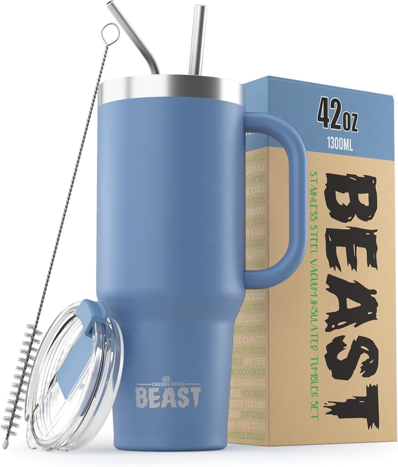 42 oz Stainless Steel Insulated Travel Tumbler - Stormy Sky Blue