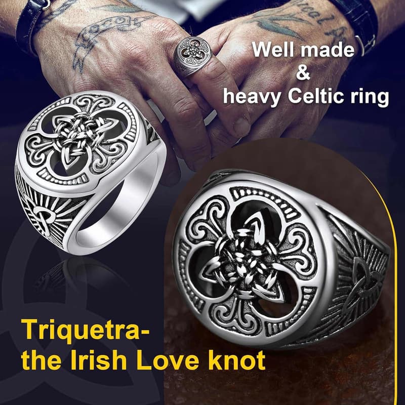 Celtic Thor's Hammer Ring with Engraving Options - Gift Boxed