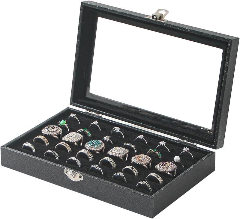 Jewelry Organizer Box for Rings & Cufflinks - Travel-Friendly Gift