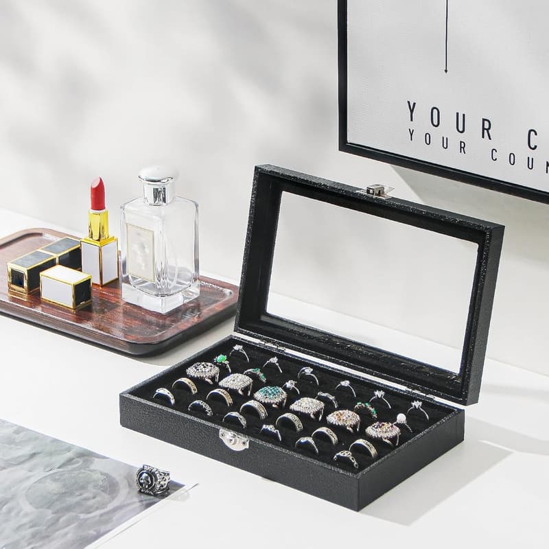 Jewelry Organizer Box for Rings & Cufflinks - Travel-Friendly Gift